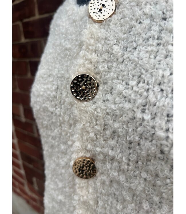 Angela Mara Short Sleeve Cardigan - Eggnog