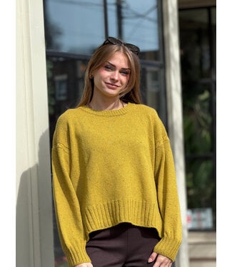 Irelands Eye Isla Oversized Crew Neck Sweater - Lichen