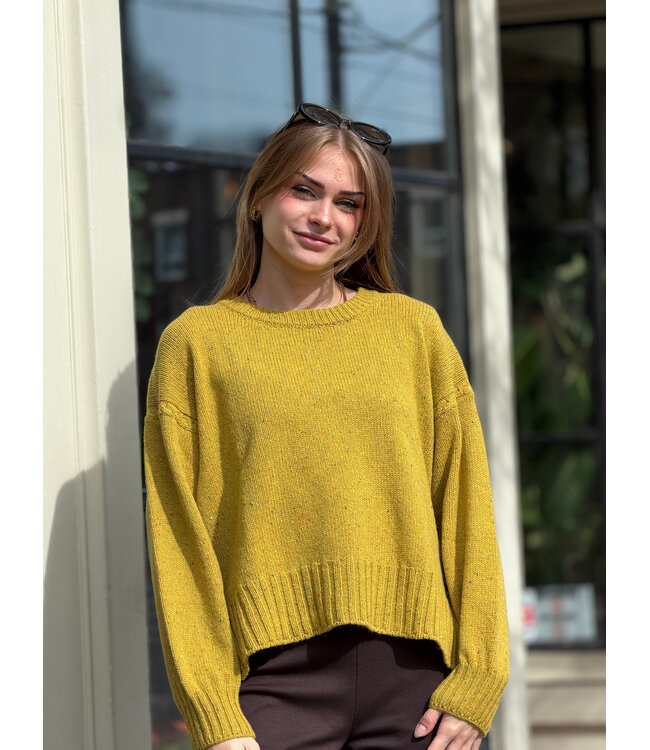 Irelands Eye Isla Oversized Crew Neck Sweater - Lichen