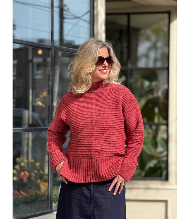 Irelands Eye Iris Funnel Neck Pullover - Sunset