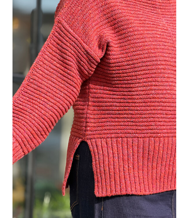 Irelands Eye Iris Funnel Neck Pullover - Sunset