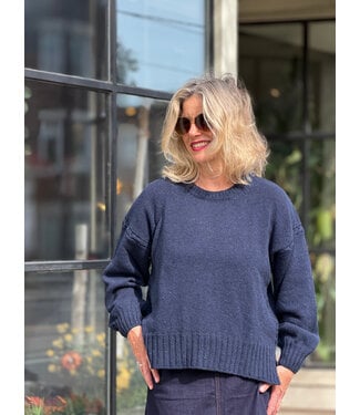 Irelands Eye Isla Oversized Crew Nek Sweater - Rich Navy