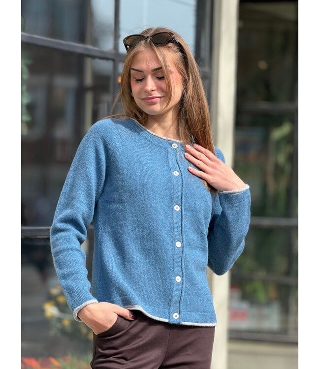 Irelands Eye Killiney Button Cardigan - Harbour
