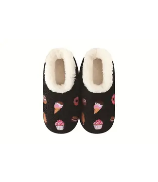 Snoozies Slippers - Desserts - Black
