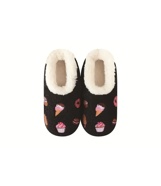 Snoozies Slippers - Desserts - Black