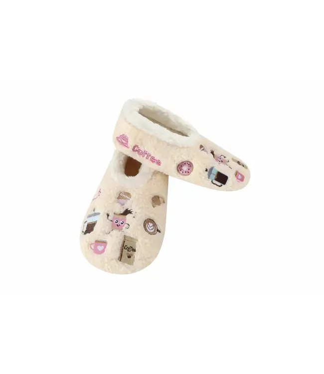 Snoozies Slippers - Coffee - Cream