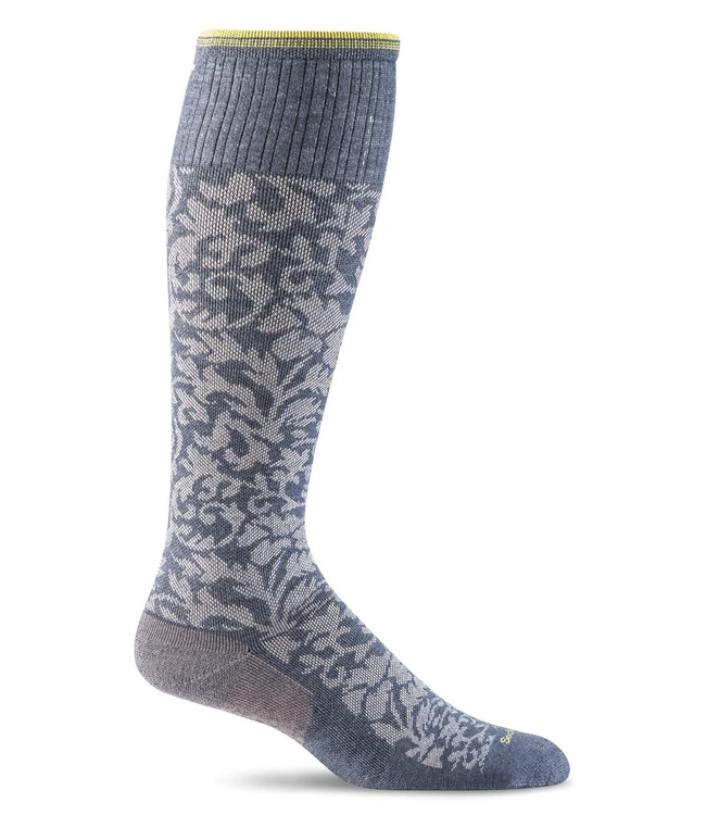 SockWell Compression Socks - Damask - Denim