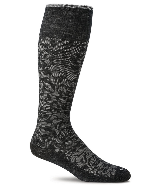 SockWell Compression Socks - Damask - Black