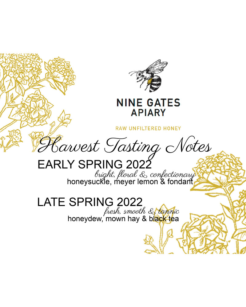 Nine Gates Apiary Early Spring 2022 Large Honey