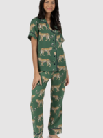 Katie Kime Green Cheetahs PJ Set