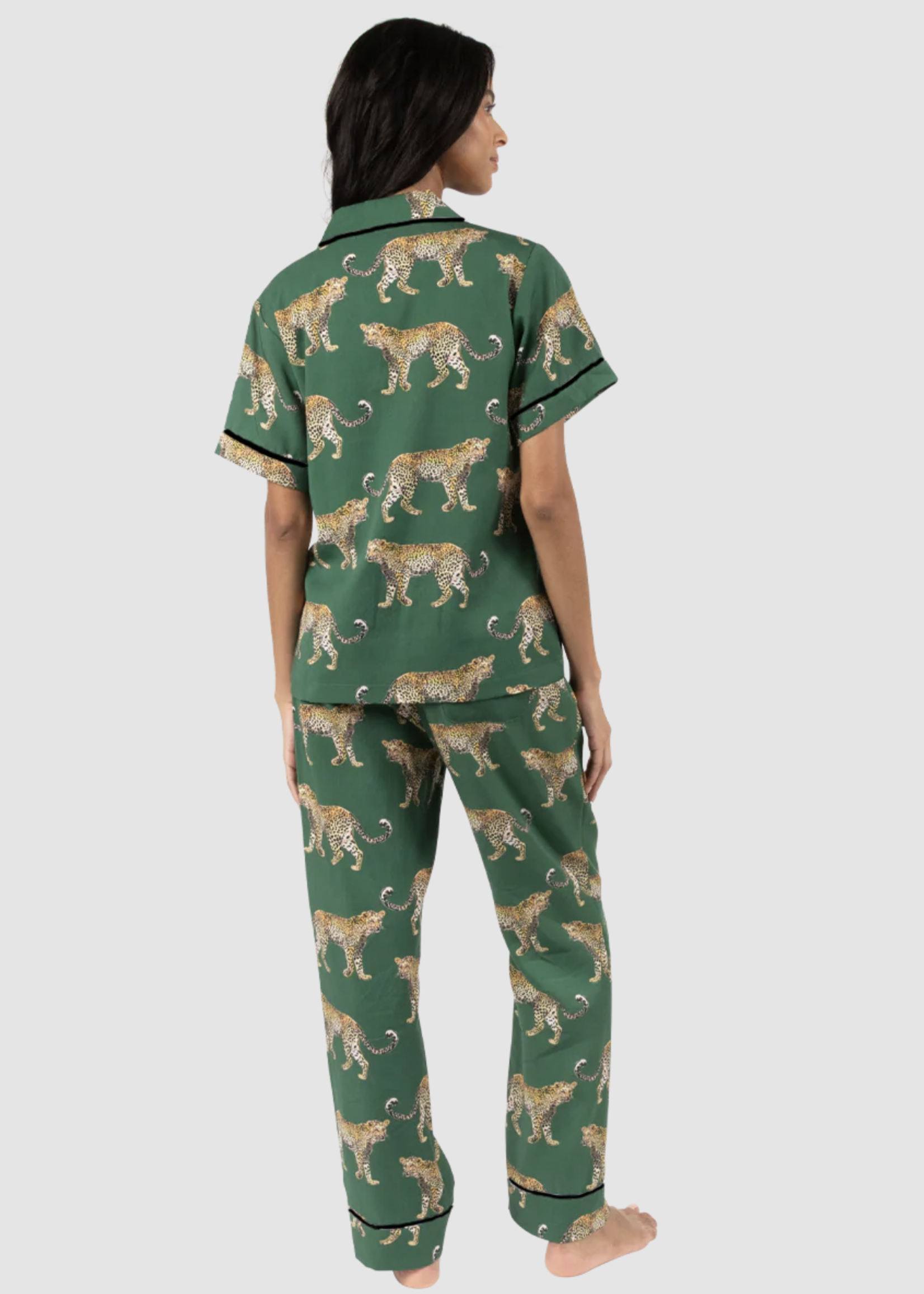 Katie Kime Green Cheetahs PJ Set