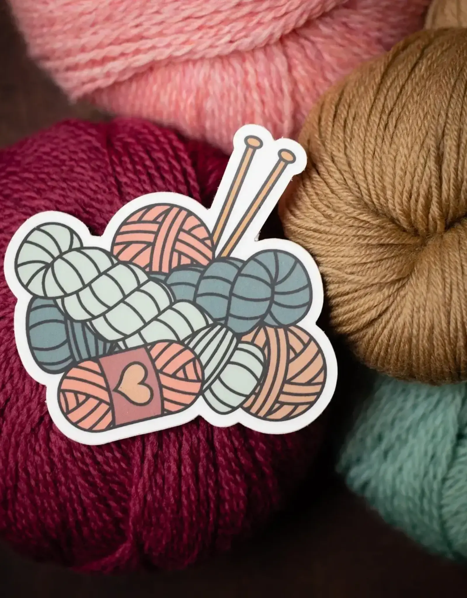 Camp Stitchwood Knitting Love Sticker