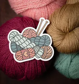 Camp Stitchwood Knitting Love Sticker