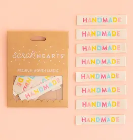 Sarah Hearts Colorful Handmade Woven Labels