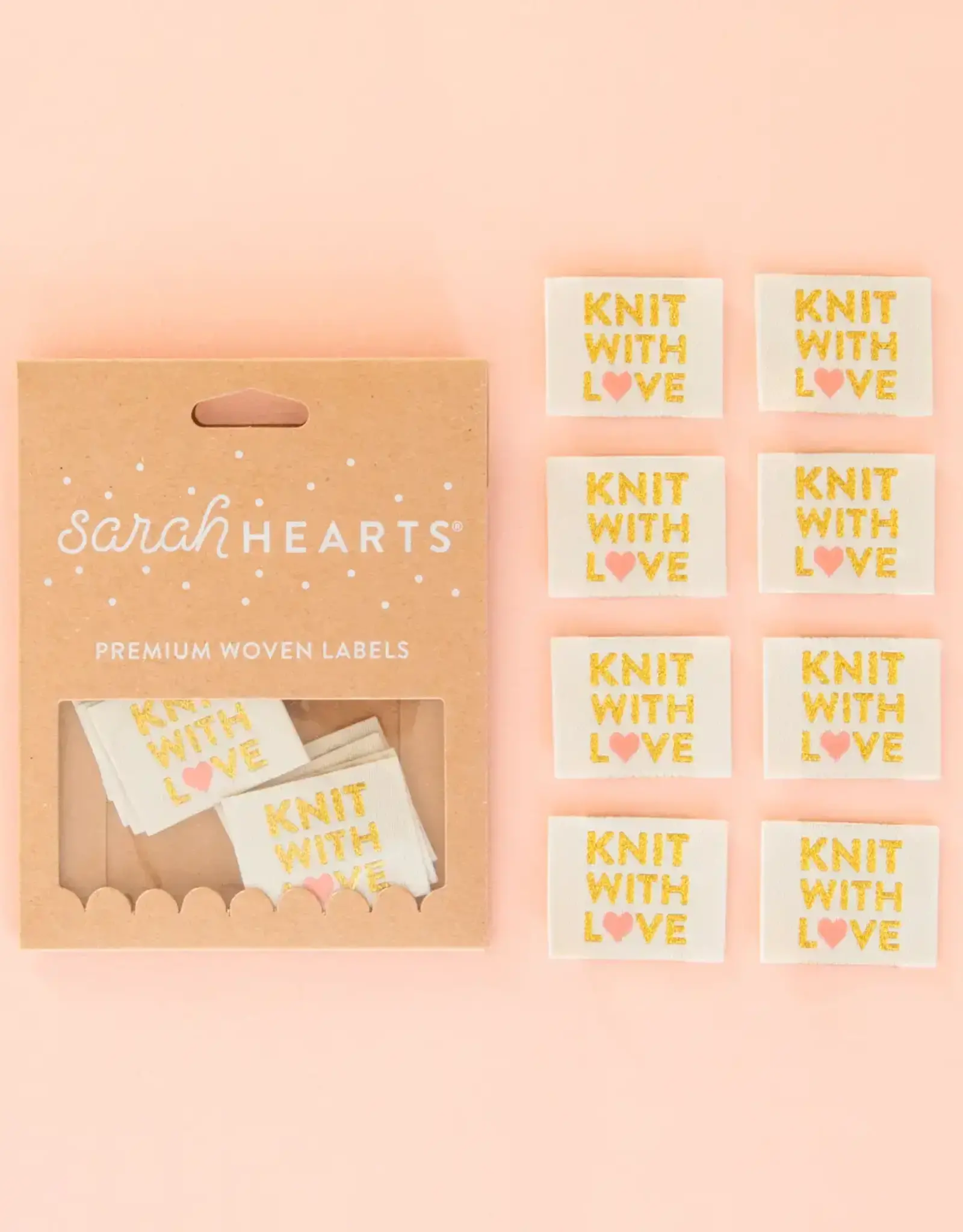 Sarah Hearts Knit with Love Woven Labels
