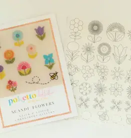 Ikigaifiber Stick and Stitch Embroidery Pattern scandi flowers