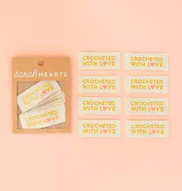 Sarah Hearts Crocheted with Love Woven Labels