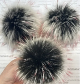 Humana Lana Racoon Fur dark brown with white pink tips