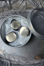 Jul Midcentury Modern Circle Stud Buttons - white brass set of 3