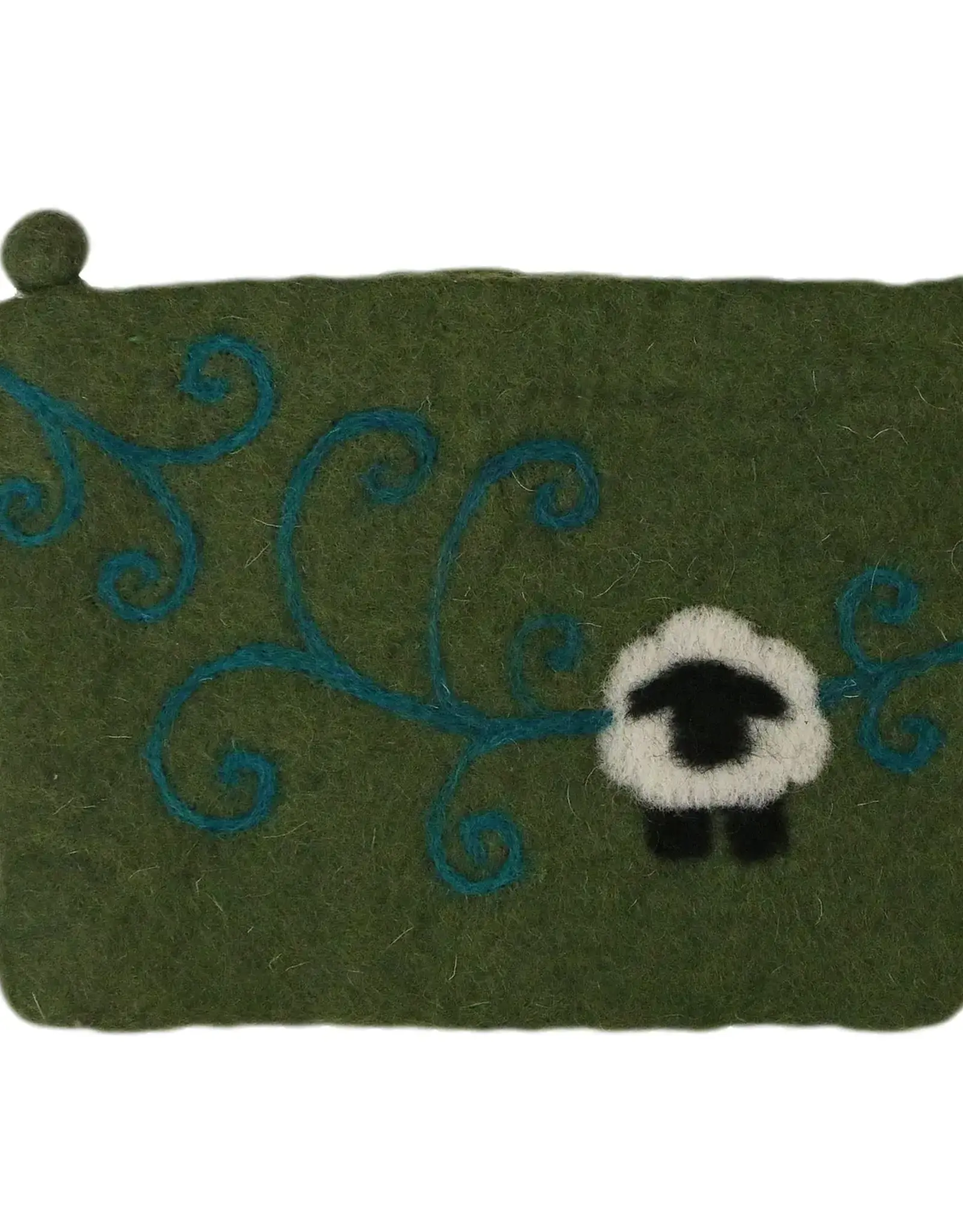frabjousfibers Sheep with Swirls Notions Bag teal