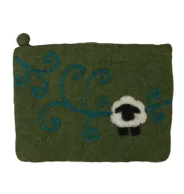 frabjousfibers Sheep with Swirls Notions Bag teal
