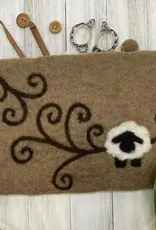 frabjousfibers Sheep with Swirls Notions Bag brown