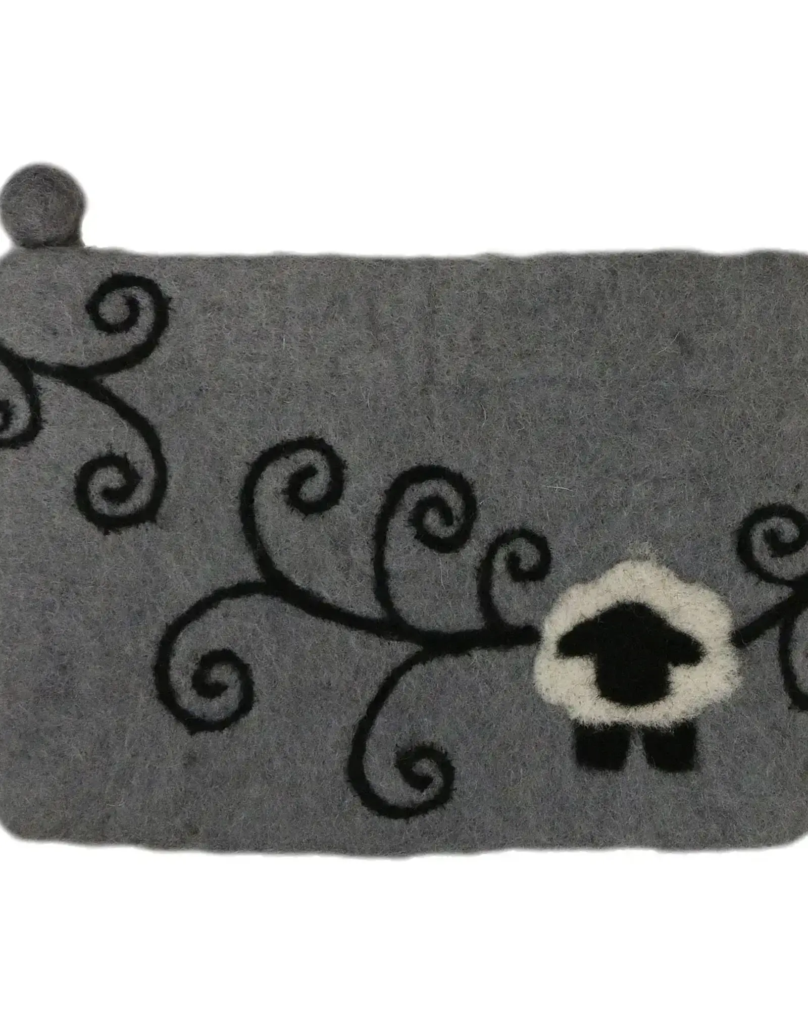 frabjousfibers Sheep with Swirls Notions Bag gray