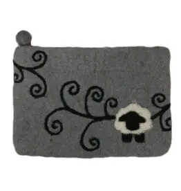 frabjousfibers Sheep with Swirls Notions Bag gray