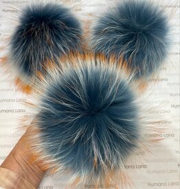 Humana Lana Racoon Fur steel blue with reddish tips