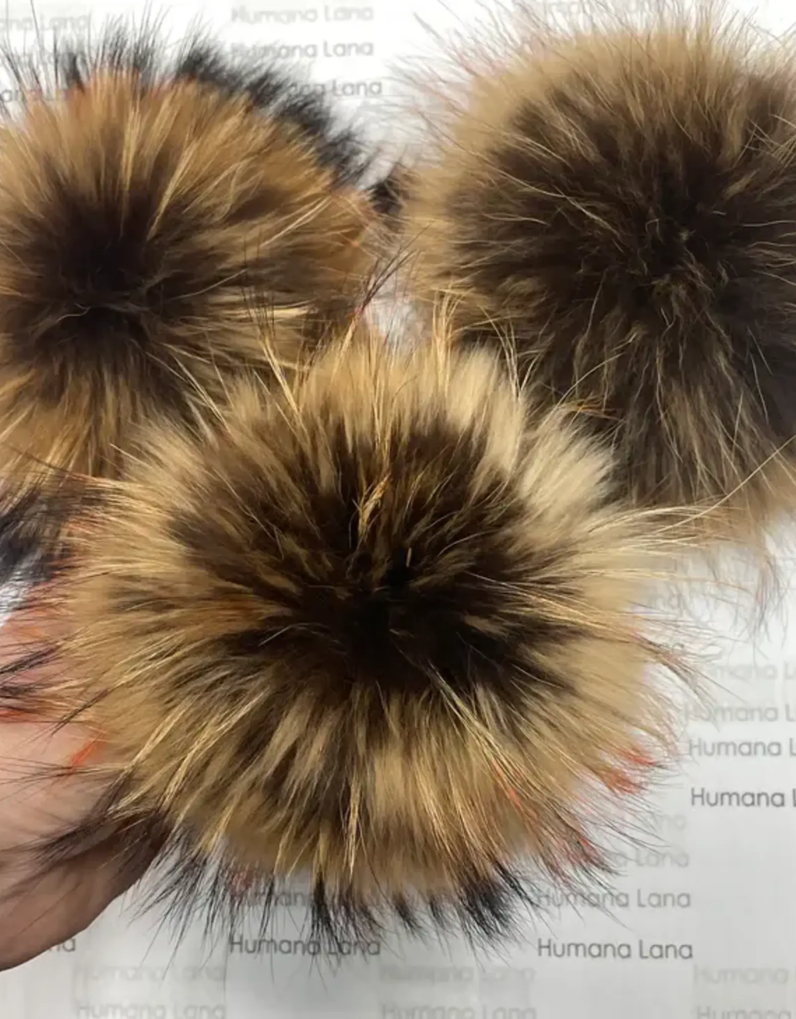 Humana Lana Racoon Fur natural brown with orange tips