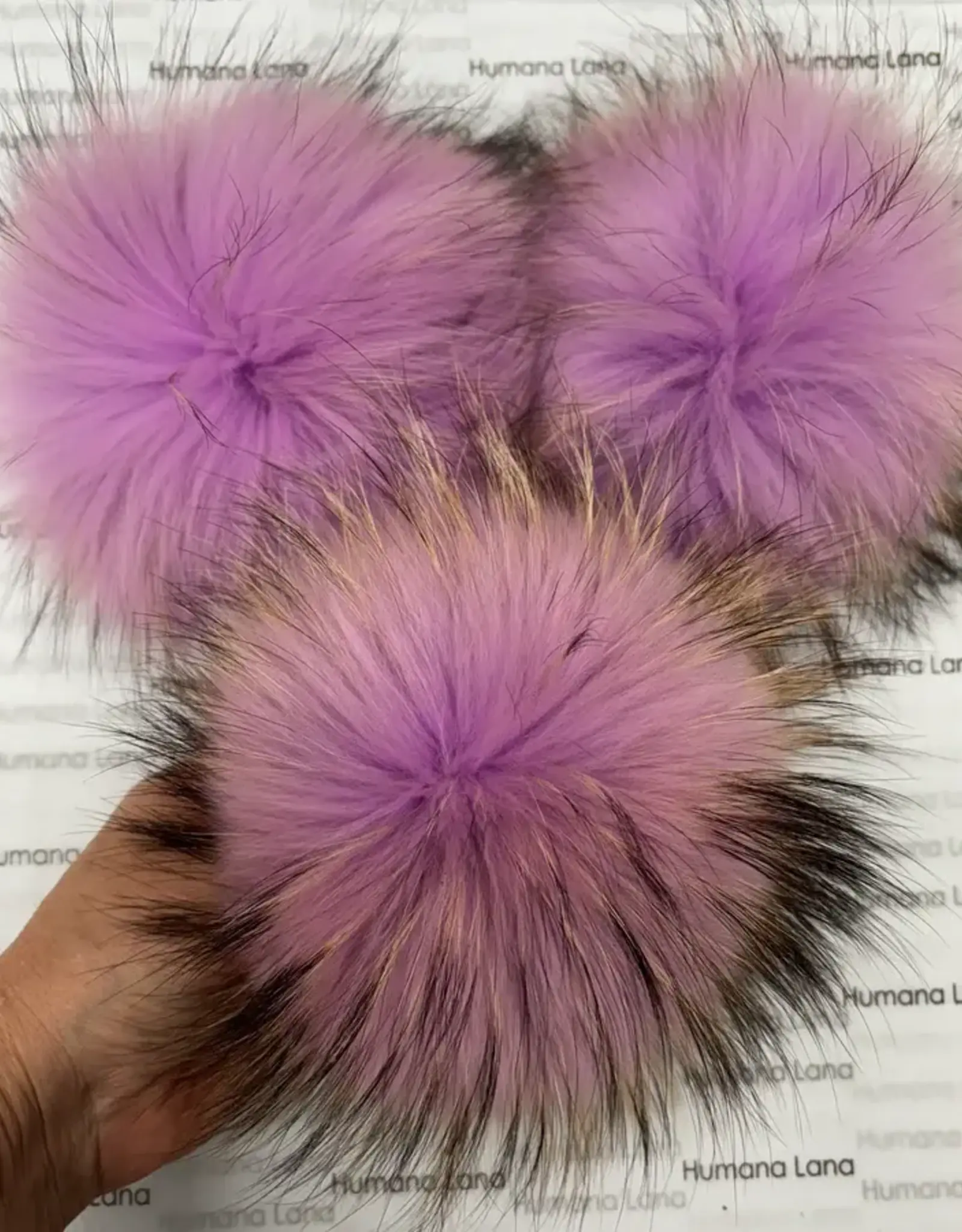 Humana Lana Racoon Fur malva pink 17-18 cm