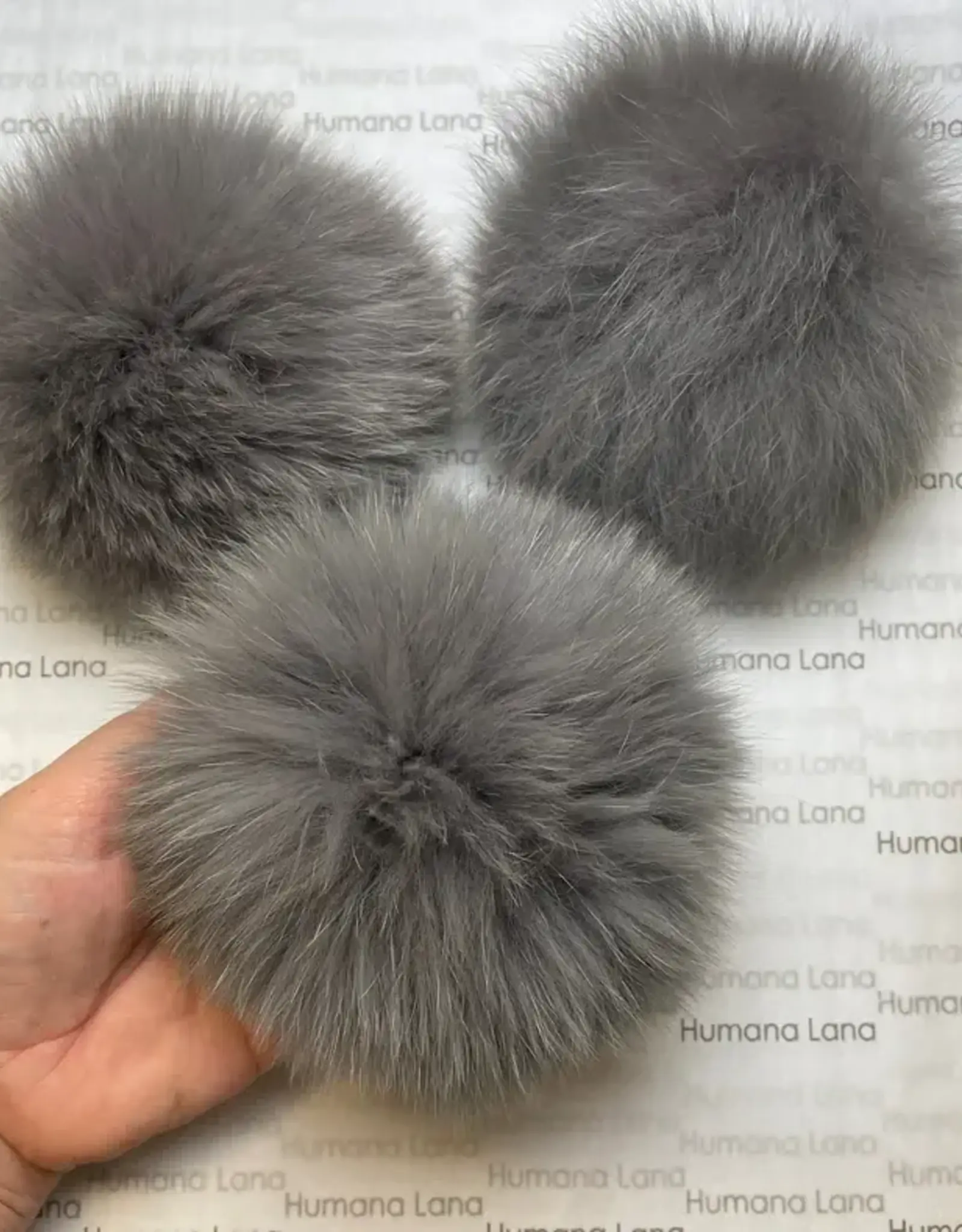 Humana Lana Fox Fur charcoal gray
