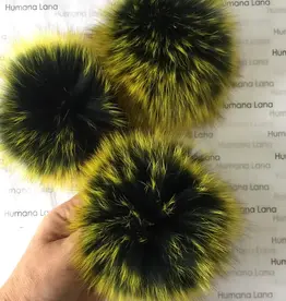 Humana Lana Fox Fur black with yellow tips