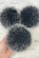 Humana Lana Fox Fur black with white tips 13-14 cm