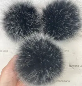 Humana Lana Fox Fur black with white tips 13-14 cm