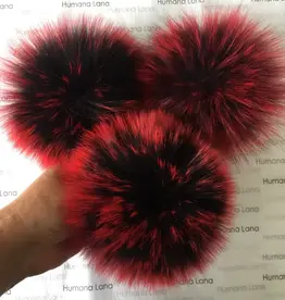 Humana Lana Fox Fur black and red 17-18 cm