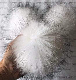 Humana Lana Racoon Fur white with black tips 17-18 cm