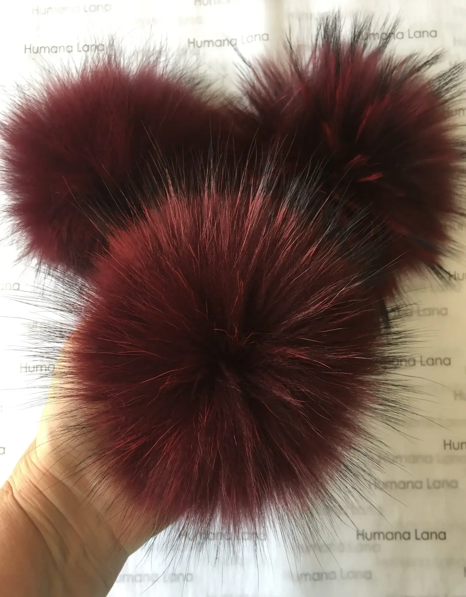 Humana Lana Racoon Fur burgundy 17-18 cm