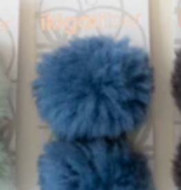 Ikigaifiber Wool Pom Pom 6 cm 2 poms per card blue