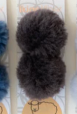 Ikigaifiber Wool Pom Pom 6 cm 2 poms per card grey