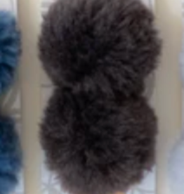 Ikigaifiber Wool Pom Pom 6 cm 2 poms per card grey