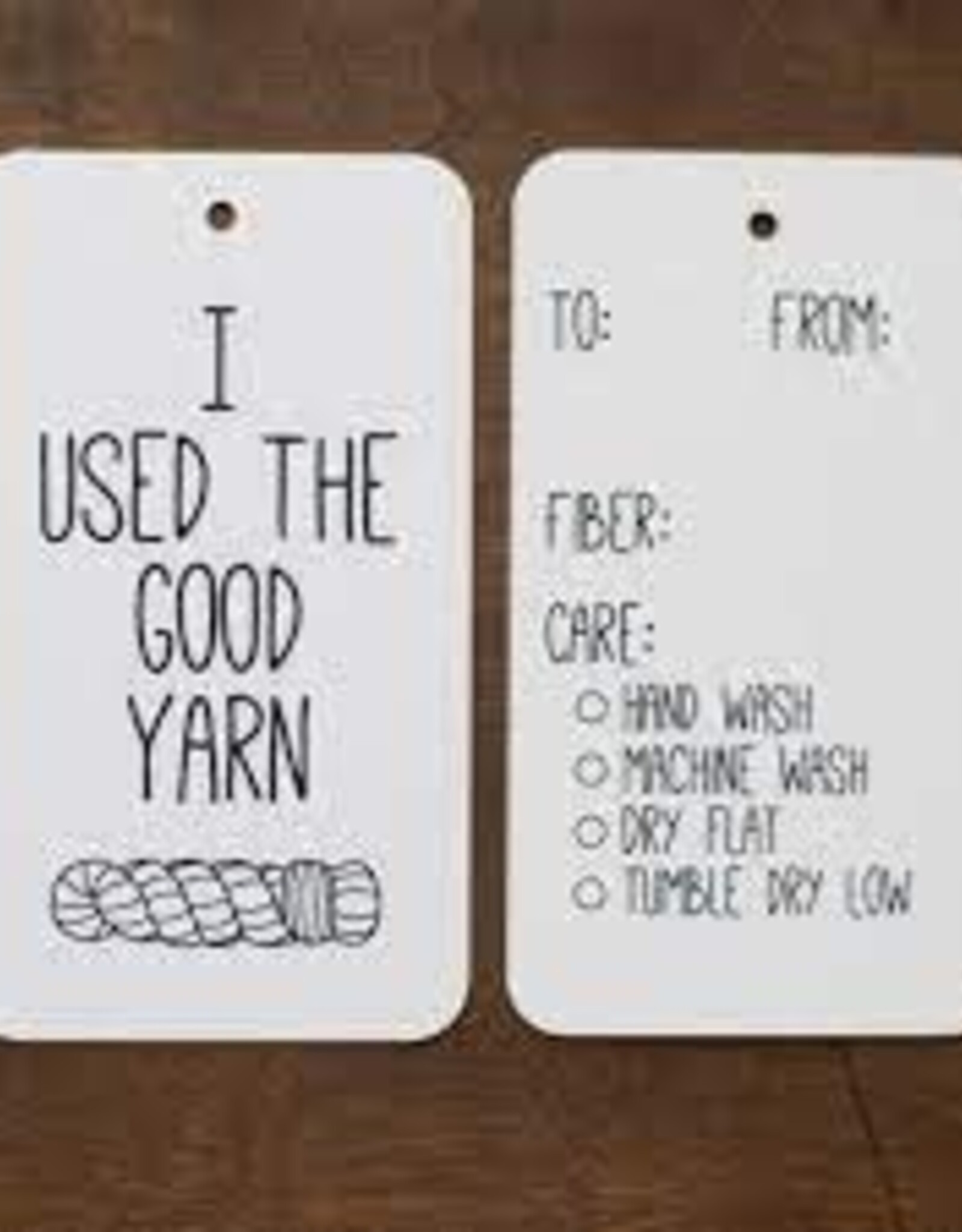 Camp Stitchwood Good Yarn gift tags