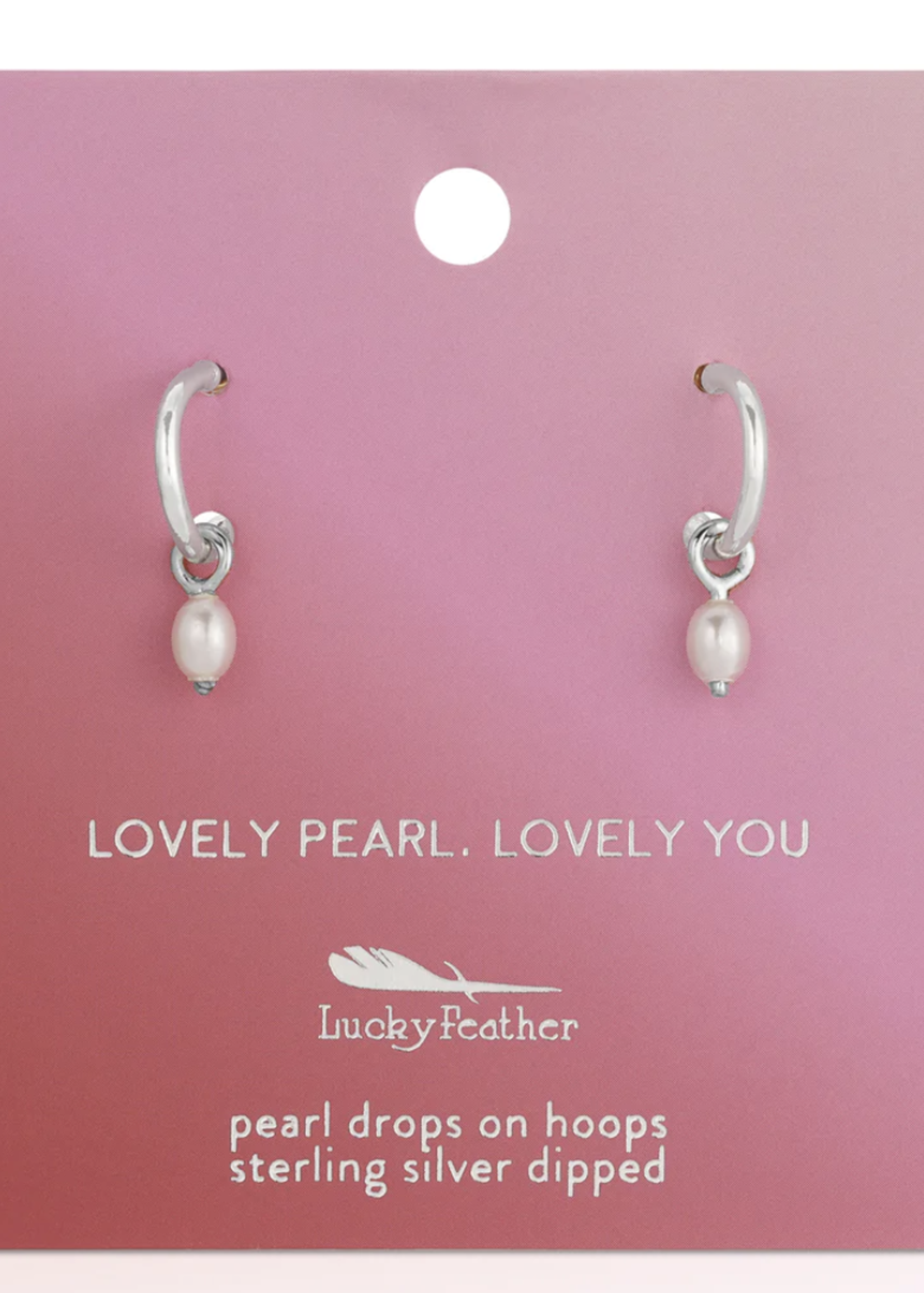 lucky feather Drop Hoops