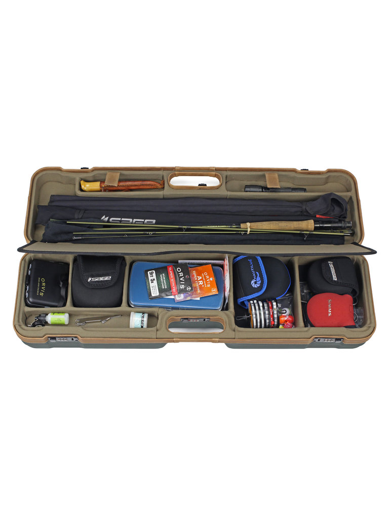 Sea Run Cases Sea Run Cases - Expedition Classic Fly Fishing Rod and Reel Travel Case - Green/Brown Leather