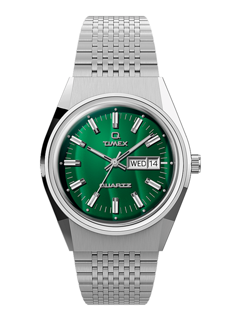 Timex -  Q Timex Reissue Falcon Eye 38mm Stainless Steel Bracelet Watch - Green
