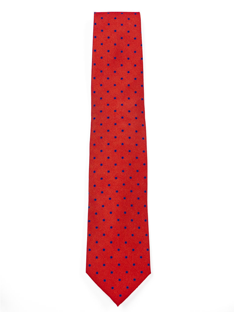 Dick Ferguson's Dick Ferguson's - Silk Neck Tie - Red/Navy London Spot
