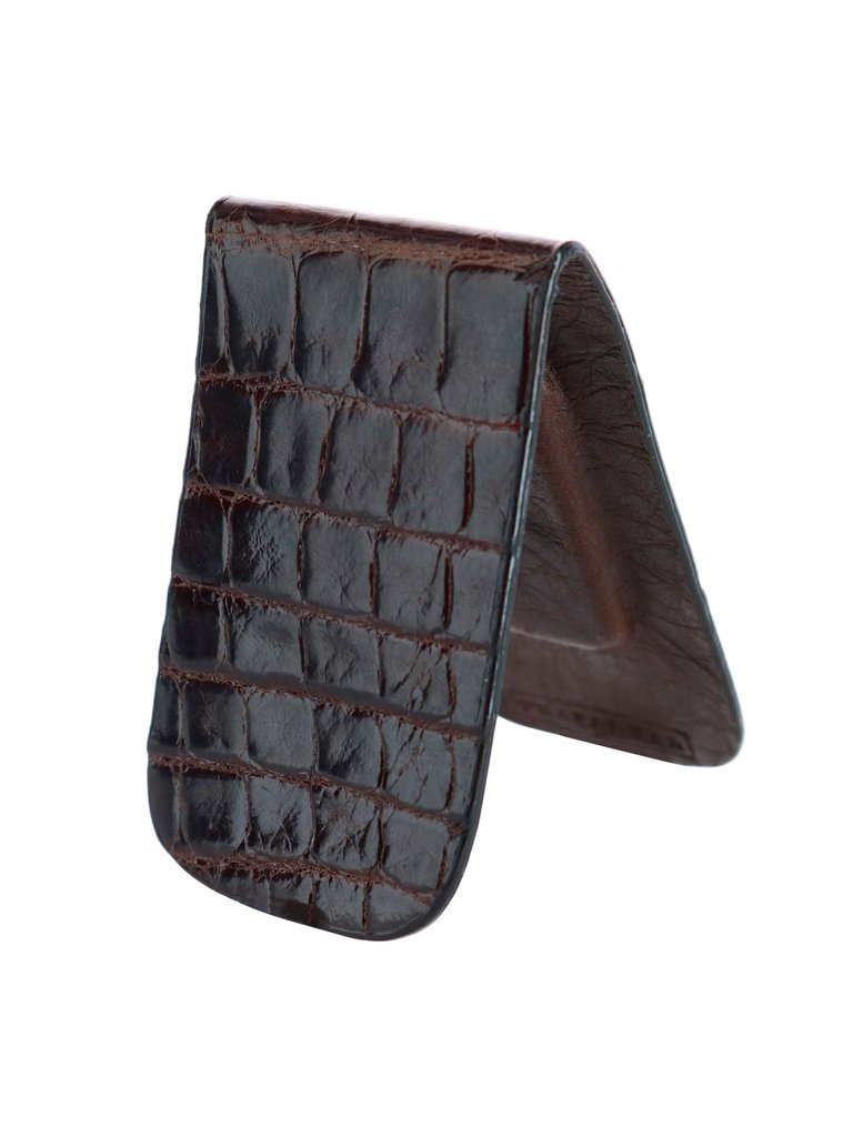 Trafalgar - Genuine Alligator Skin Money Clip - Dark Brown