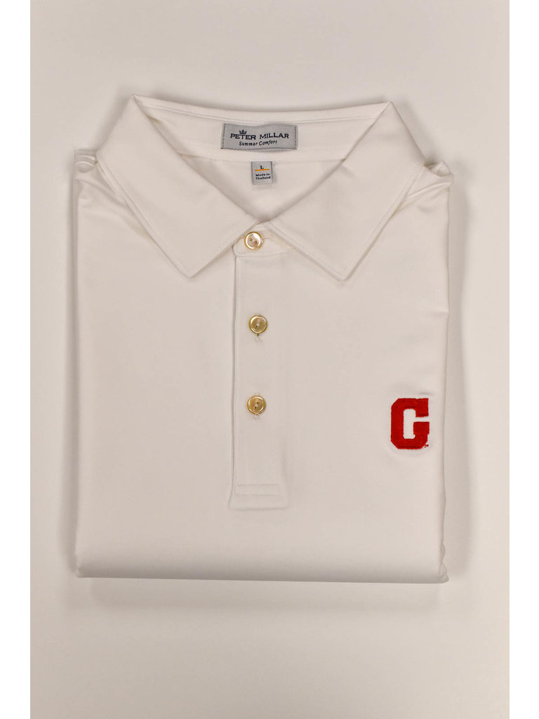 Peter Millar - Red G Solid Stretch Jersey Polo - White