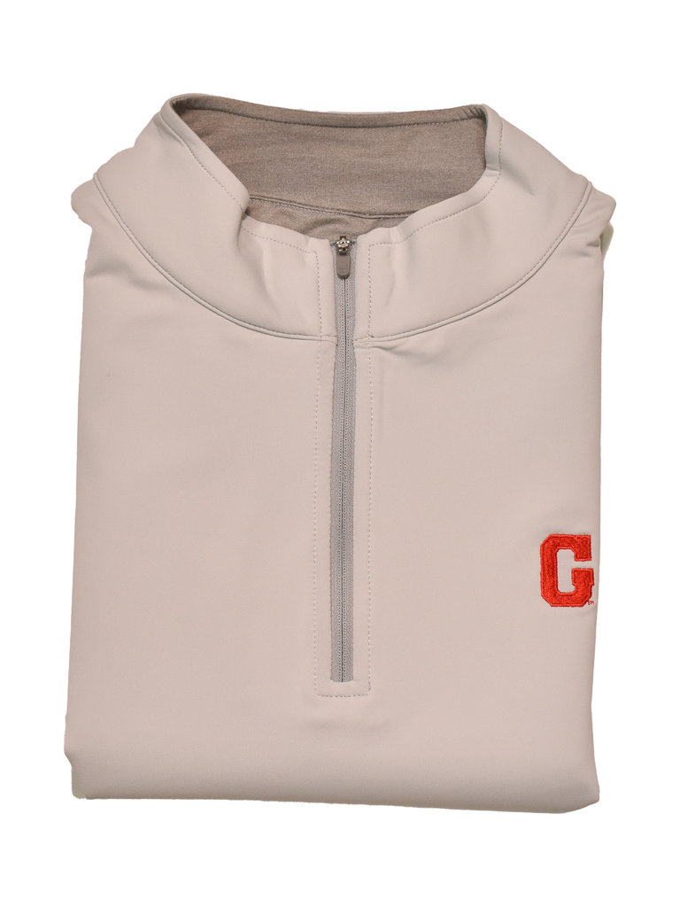 Peter Millar - Red G Perth Solid Stretch Quarter Zip - British Grey