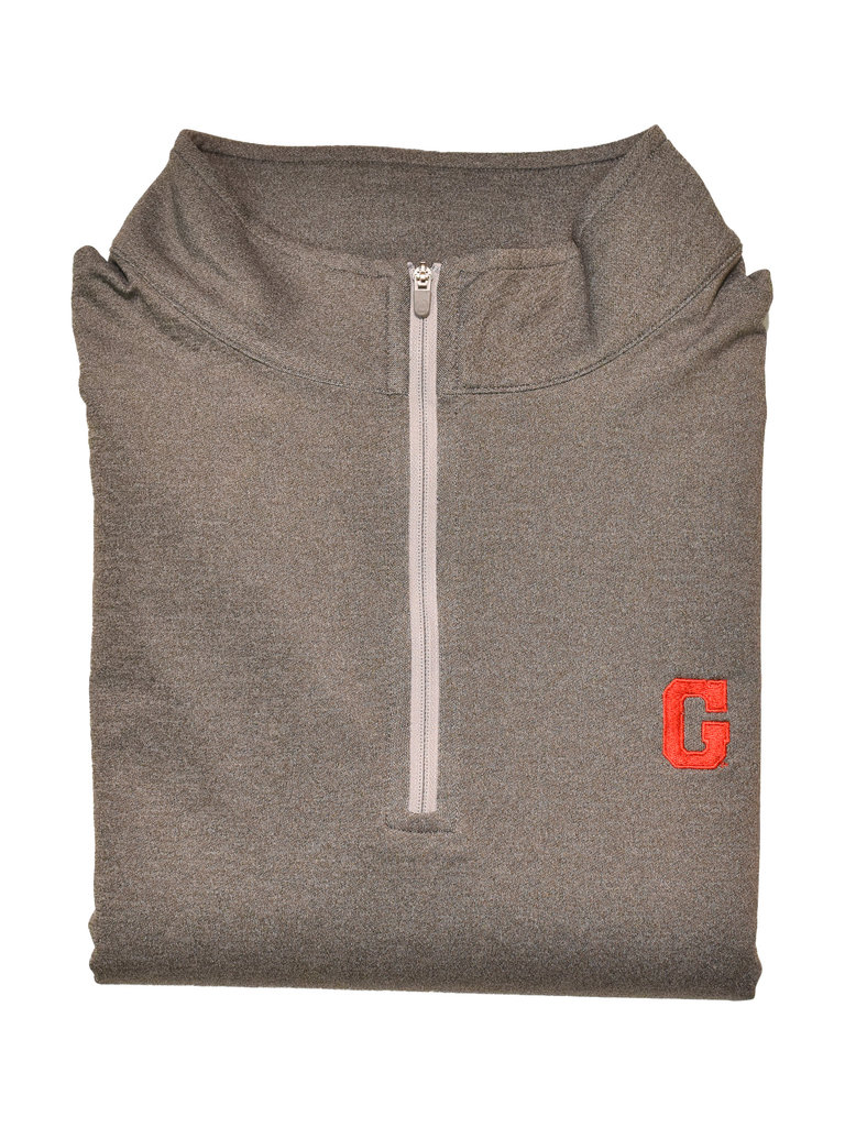 Peter Millar - Red G Perth Melange Stretch Quarter Zip - Smoke